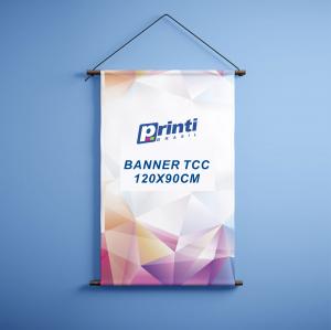 BANNER TCC 120X90CM Lona Premium 440g Lona Premium 440g 120x90cm 4x0  Madeira, Ponteira e Cordão 