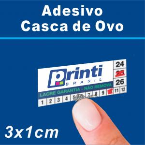 Lacre Casca De Ovo Destrutível Selo de Garantia 3x1 cm Personalizado Adesivo Vinil Destrutivo Casca de Ovo 3x1cm    Impermeável (resistente à água)